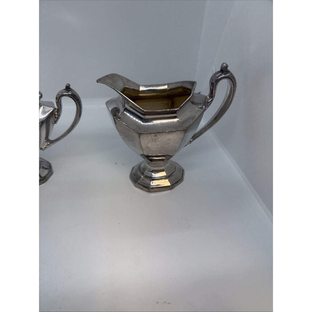 Reed and Barton SilverPlate Creamer and Sugar Bowl #75 - Picture 4 of 10